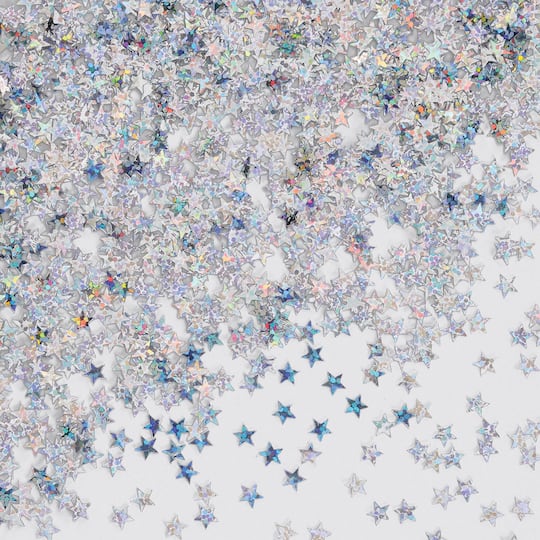 Beistle 1.5oz. Silver Holographic Stars Confetti